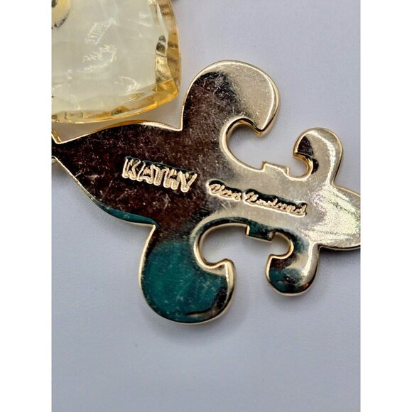 Kathy Van Zeeland Hearts Crystal Pave Fleur Gold Tone Mixed Charm Keychain - Picture 4 of 9